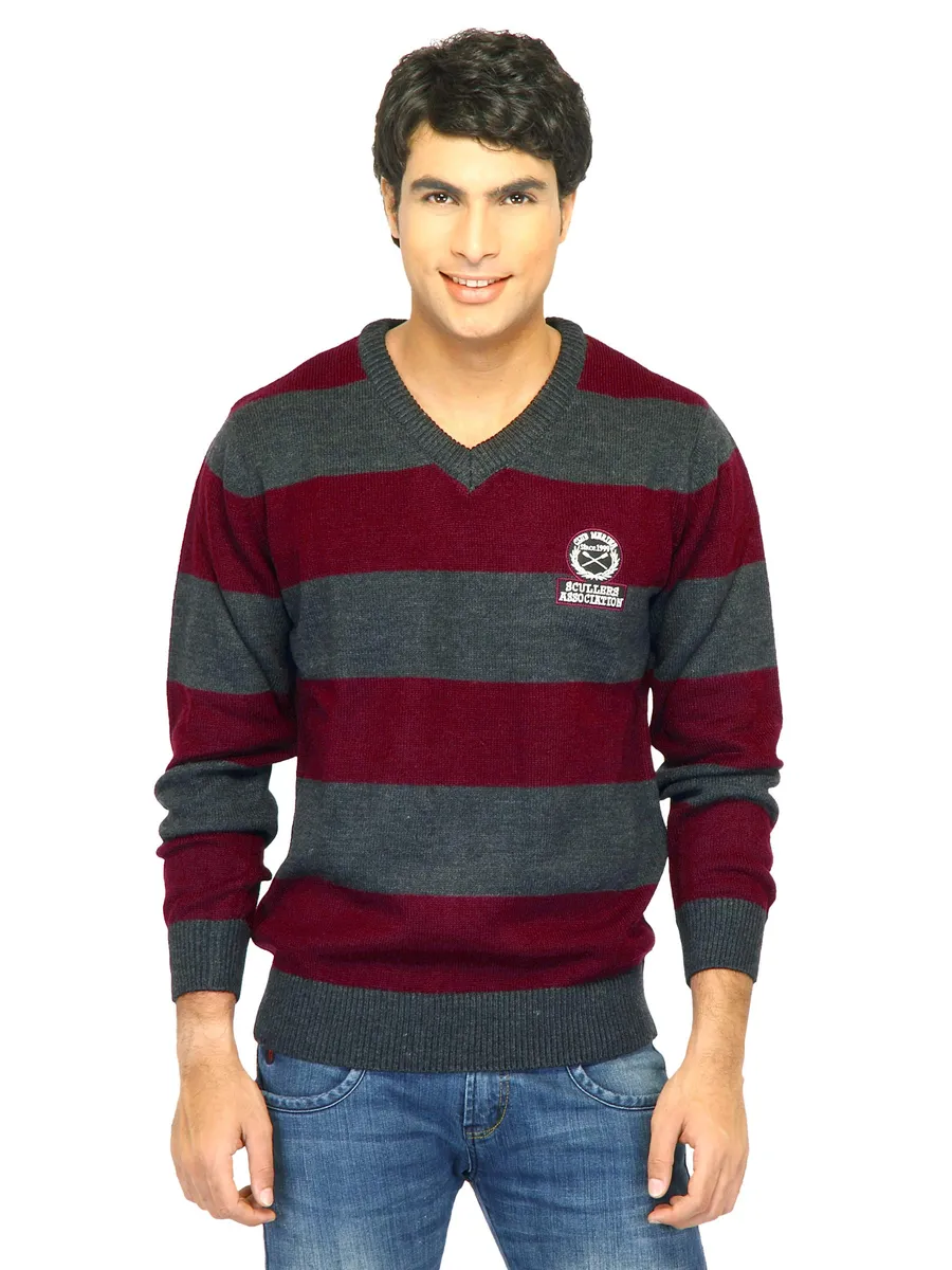 Scullers Men Stripes Red Sweaters, photo 1