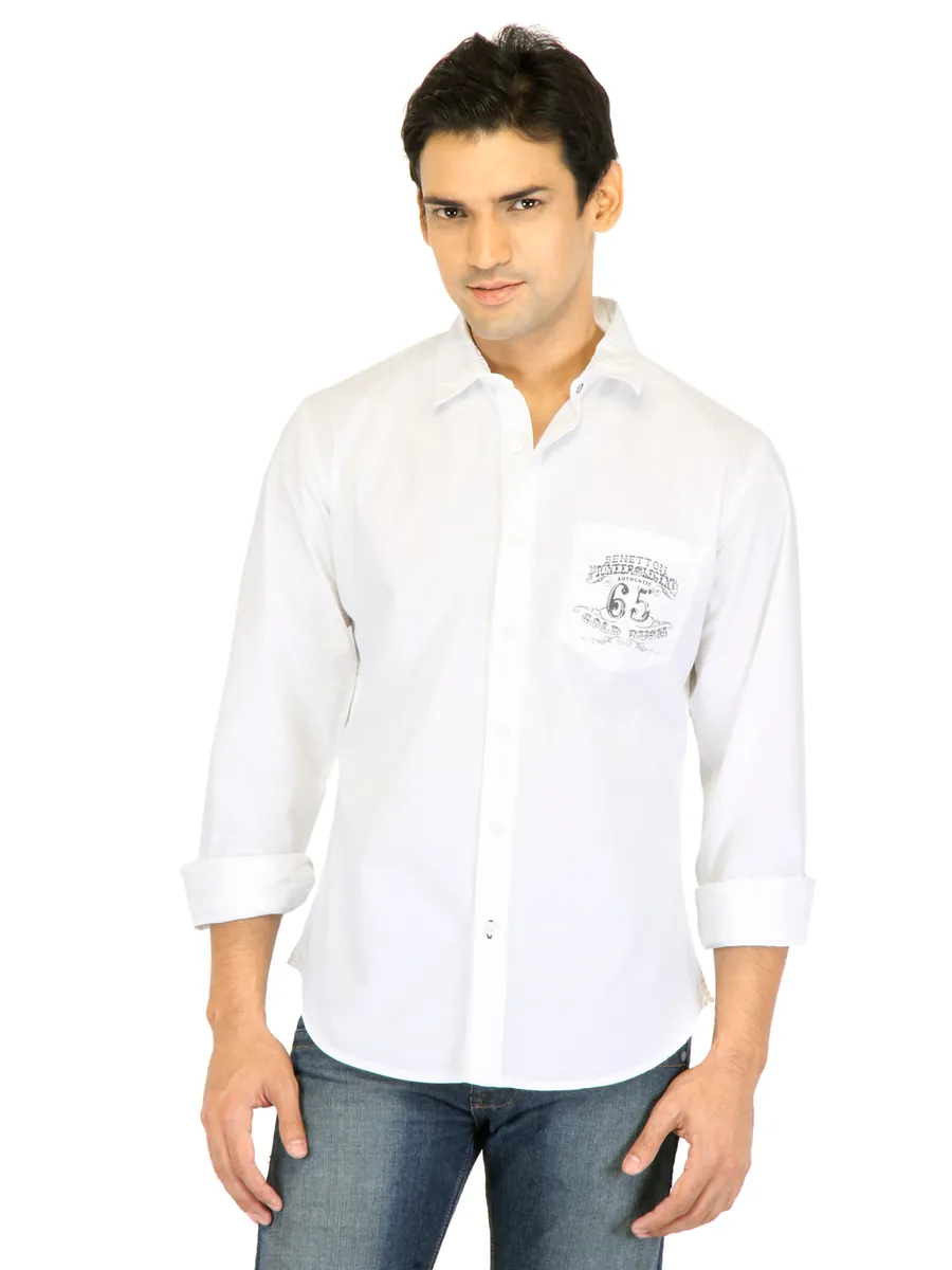 United Colors of Benetton Men Light White Shirts, photo 1
