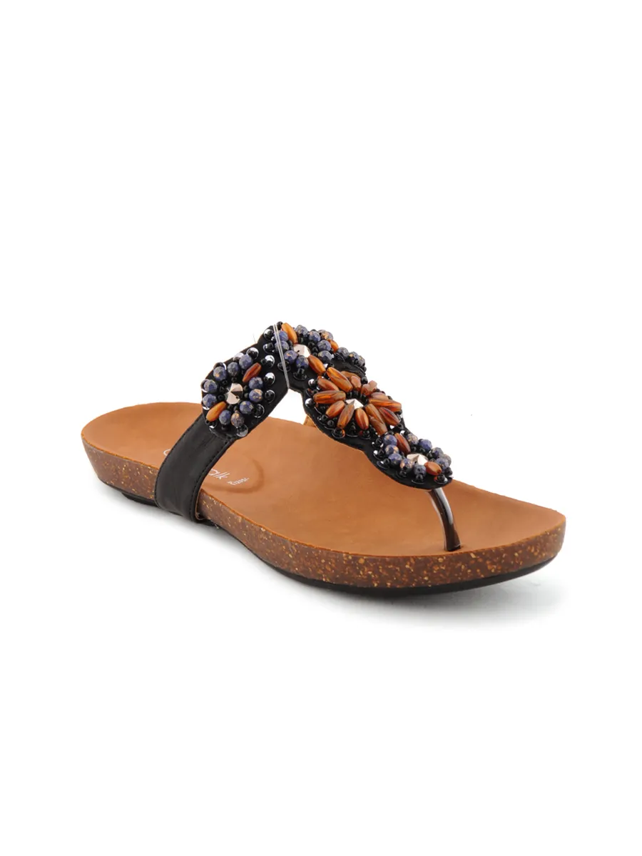 Catwalk Women Black Embellished Flat Sandals, photo 1