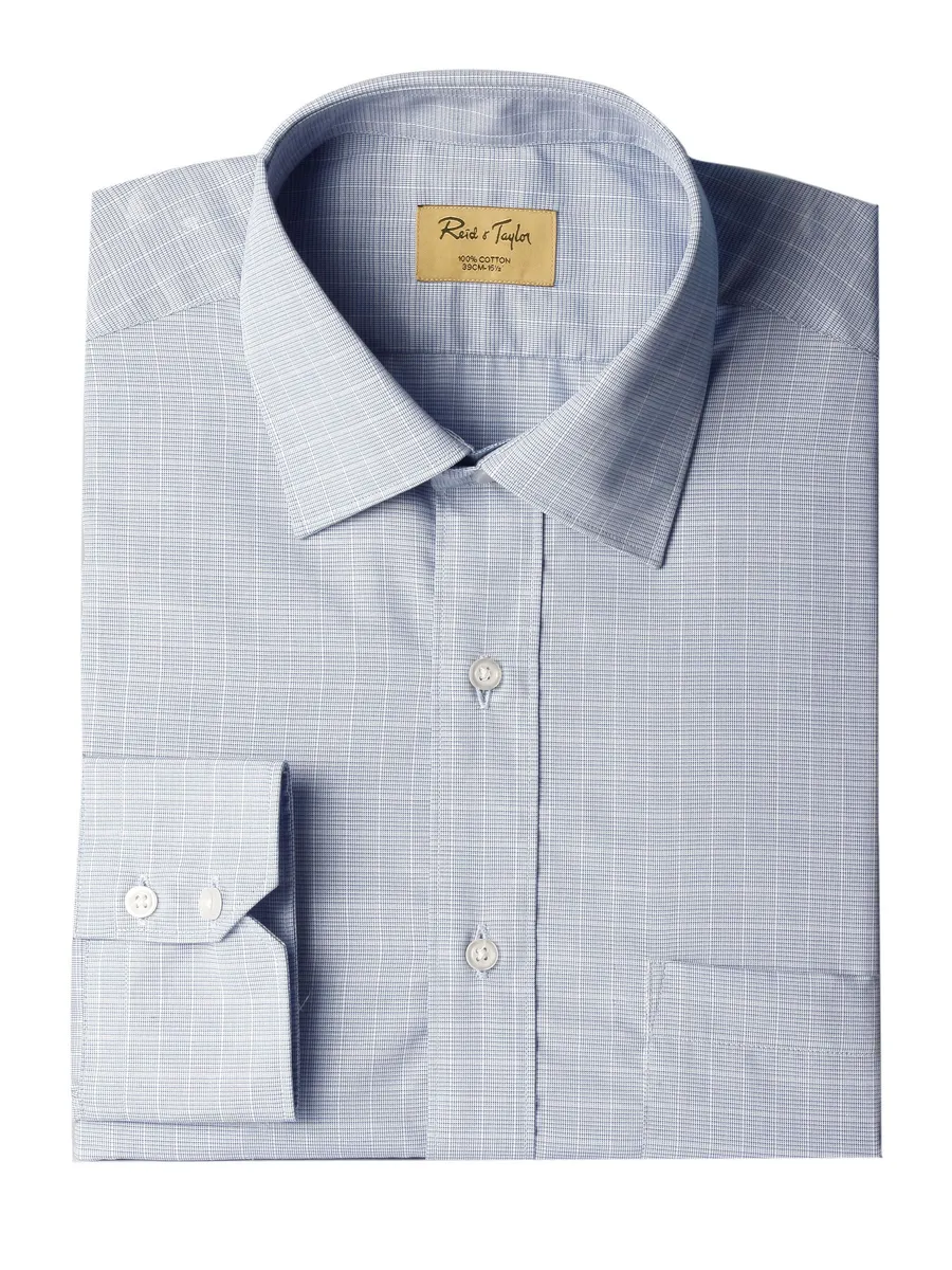 Reid & Taylor Men Checks Blue Shirts, photo 1
