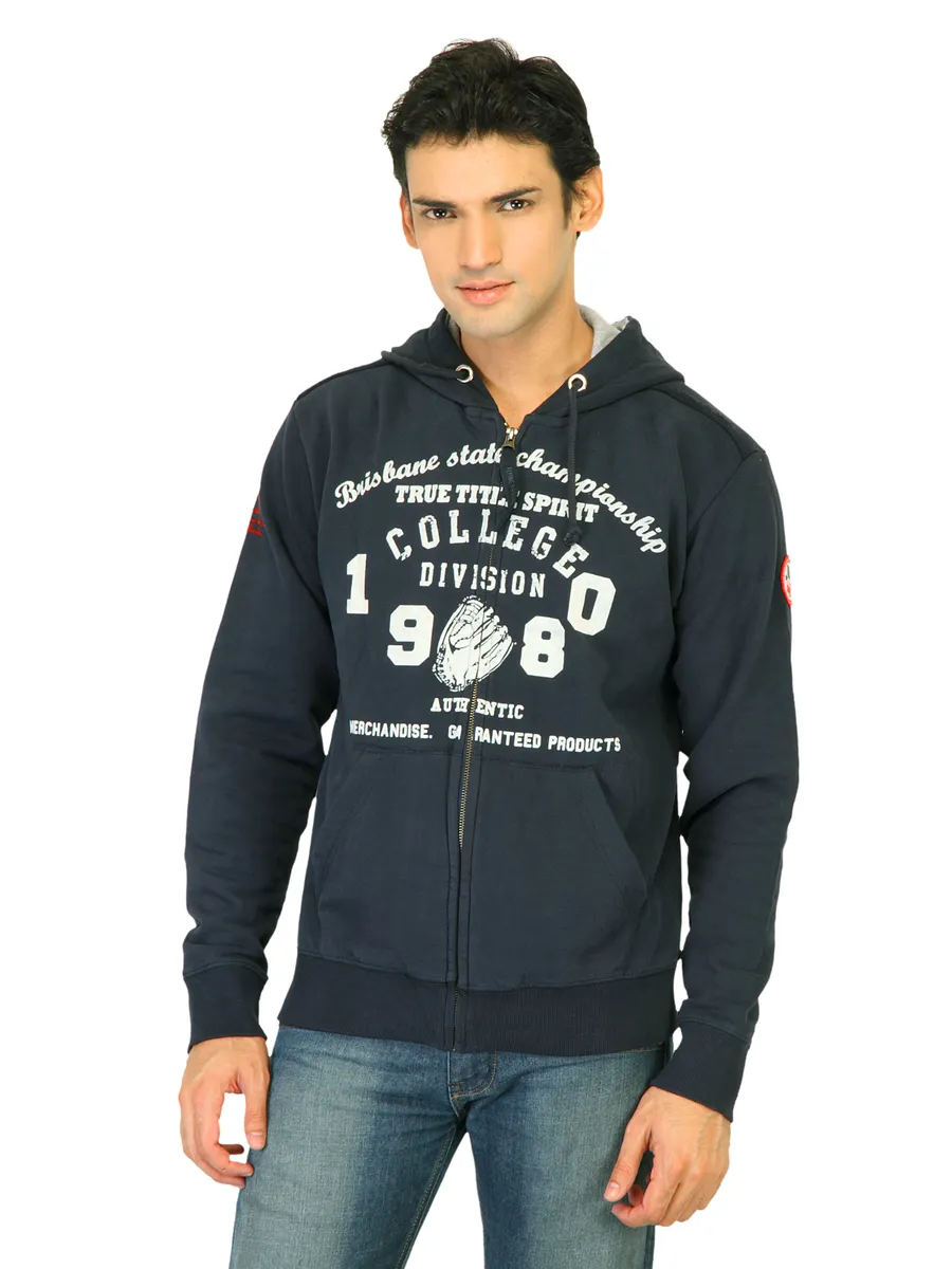 Flying Machine Men Printed Navy Blue Sweatshirts, photo 1