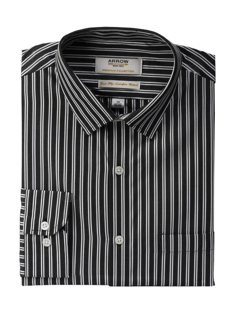 Arrow Men Stripes Black Shirts, photo 1